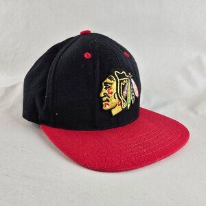 Chicago Blackhawks Hat Mens Black Red Snapback American Needle NHL Hockey Logo